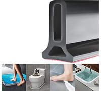 Barriera Doccia Pieghevole e Sistema di ritenzione per diga d'Acqua per Doccia e Mantiene l'acqua all'Interno della soglia Separazione asciutta e umida (180 cm/70.86 in,Nero)
