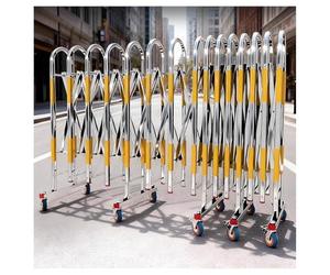 Barriera espandibile Acciaio inossidabile, Barriera di sicurezza con ruote, Cancello mobile per asili, scuole e centri commerciali(1.1x8m)