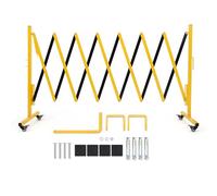 Barriera espandibile in metallo, cancello di sicurezza pieghevole da 3,8 m, cancello retrattile per vialetto, barriera di sicurezza pieghevole, giallo e nero