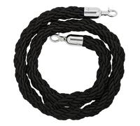 Barriera in corda di canapa da 1,5 m, corda barriera per montanti con moschettone lucidato, corda per controllo folla in nylon spesso resistente allo sbiadimento, corda per gestione code(Black,1 pc)