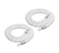 Barriera in corda di nylon intrecciata per il controllo della folla con ganci argentati - da 1, a 3, m, compatibile montanti standard per teatri, hotel, eventi, deviazione code
