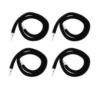 Barriera in velluto ad alta resistenza per controllo folla con ganci resistenti, set di 4 picchetti di sicurezza neri per la gestione delle code degli eventi e sistemi a corda