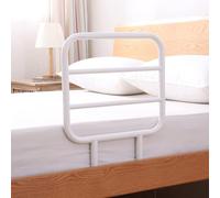 Barriera Letto, binario di assistenza al letto resistente con base più ampia, protezione anticaduta, maniglia del binario di presa del letto per anziani, incinta, ausili per la disabilità(White)