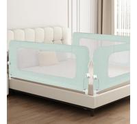 Barriera Letto per Bambini, Sponda Letto Bambini Anticaduta, Barra di Sicurezza con Doppio Blocco, Rete Traspirante, Sbarra da Letto per Letti Singoli e Matrimoniali,180 * 73-86cm - Verde