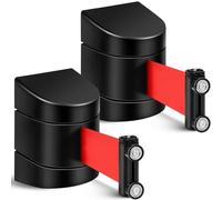 Barriera magnetica da parete retrattile da 5,1 m, cintura di sicurezza per controllo della folla con custodia in ABS, confezione da 2 per la gestione degli eventi e il controllo delle code