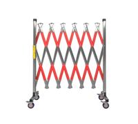 Barriera metallica espandibile con rotelle Barriera stradale pieghevole e retrattile con ruote multicolore 1,2x(2-8) m(Red,4x1.2m)