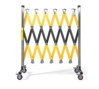 Barriera metallica espandibile con rotelle Barriera stradale pieghevole e retrattile con ruote multicolore 1,2x(2-8) m(Yellow+black,3.5x1.2m)