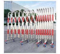 Barriera metallica estensibile, Cancello di sicurezza pieghevole, Recinzione retrattile in acciaio inossidabile, Barriera di sicurezza con ruote per garage e ingressi(1.2x8m)