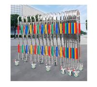 Barriera metallica portatile, espandibile, industriale, retrattile, con ruote, barriera di sicurezza mobile a 360°, in acciaio inox (1,3x)
