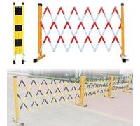 Barriera metallica retrattile, recinzione portatile arrotolabile per vialetto, cancello di controllo del traffico espandibile resistente, ideale per cantieri (1,5 x 5 m)