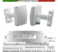 Barriera Microonde Attive Rilevatore Movimento Esterno Lobo L150X∅4 MT Antifurto