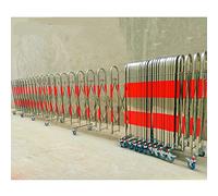 Barriera mobile espandibile in metallo con ruote, barriera di sicurezza in acciaio inox, blocco rapido dell'area (rosso-argento, 1,1 x 2 m), ideale per eventi e controllo della folla