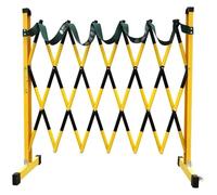 Barriera mobile espandibile in metallo con ruote, barriera stradale pieghevole per controllo della folla, palo tubolare telescopico isolato, rosso, 120 x 60 cm, giallo, 120 x 500 cm