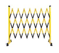 Barriera Mobile Espandibile, Recinzione Industriale Regolabile, Recinzione Stradale Pieghevole e Retrattile con Ruote, per Centri Commerciali, Scantinati, Cantieri Edili(Black,1.2x3m/3.9x9.8ft)