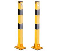 Barriera Parcheggio Auto Dissuasore Posta Pieghevole Palo di Barriera di Blocco del Parcheggio, Dissuasore Di Sicurezza, Chiusura superiore, 70 CM Altezza(Black,2pcs)