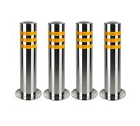 Barriera Parcheggio Paletto Di Sicurezza In Acciaio Inossidabile Da 4 Pezzi Con Bulloni Di Ancoraggio, Barriera Di Parcheggio Per Il Controllo Del Traffico Ad Alta Visibilità(29.6x4.5 in)