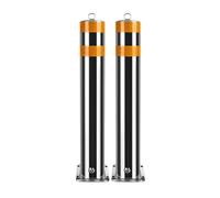 Barriera Parcheggio Paletto Di Sicurezza Per Vialetto Rimovibile Da 2 Pezzi Paletto Per Barriera Di Parcheggio In Acciaio Inossidabile Resistente Con Serratura E Strisce Riflettenti(50 cm/19.7 in)