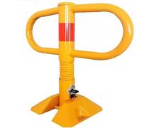 Barriera Parcheggio Pieghevole Auto Dissuasore di Sicurezza Posta Blocker, Palo di Barriera di Parcheggio con la Primavera Flessibile, 50 x 50 cm(Yellow)