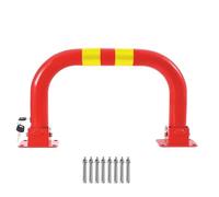 Barriera Parcheggio Pieghevole, Blocco Posto Auto, Archetto Dissuasore, Dissuasori di Sicurezza Acciaio, Avvertimento Pali, Sbarra Posteggio, Rosso e Giallo(60 * 33cm/23.6 * 13in)