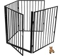 Barriera per Cani-Bambini Box Cani Grata Pieghevole Cancelletto di Sicurezza Barriera Protettiva per Bambini, Camino, Cani, Animali, Stufa,- 4 elementi, 4 pezzi