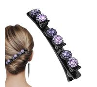Barriera per capelli intrecciata - Clip per capelli con cristalli di strass, decorazione funky | Secure Hold Hairpin, accessorio alla da donna con comodo design no-slip per viaggi, lavoro