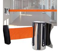 barriera per code da parete, Barriera di controllo della folla da 2/3/5 m, divisorie for code montate a parete con cinghia in corda nylon a retrazione lenta(5M/16.4FT)