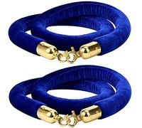 barriera per code da parete, Barriera di sicurezza in corda velluto, for la barriera controllo della folla con ganci placcati in oro for feste in hotel(Blue,3.3ft/100cm)