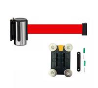 barriera per code da parete, Barriera magnetica retrattile da parete 2/3/5M con cintura rossa, montaggio a, controllo della folla, commutazione multidirezionale(2M/6.5FT)