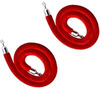 barriera per code da parete, Confezione da 2 corde di barriera in velluto intrecciato, divisori for code, pali controllo della folla, anti-pelucchi con ganci dorati lucidati(Silver Hooks)