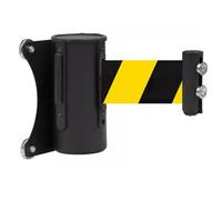 barriera per code da parete, Strumento di controllo temporaneo della folla con cintura nera gialla da 2/3/5 m, montaggio a parete magnetico, for la soluzione sicurezza delle code(2M/6.5FT)