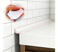 Barriera per doccia in silicone Pieghevole Sigillanti, Striscia Sigillante per Bordo Vasca da Bagno, Soglia Della Acqua per Pavimenti per Pavimento del in Ambienti Umidi (Bianco 2 M)