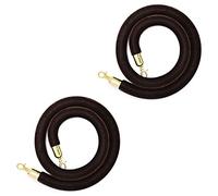 Barriera per folla Corda di velluto, Corda barriera con nucleo in schiuma di velluto ganci 2 pezzi multicolore 2-10 piedi for il controllo della folla(Brown,3ft/90cm)