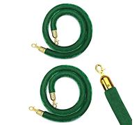 Barriera per folla Corda di velluto, Corda barriera con nucleo in schiuma di velluto ganci 2 pezzi multicolore 2-10 piedi for il controllo della folla(Green,4ft/120cm)