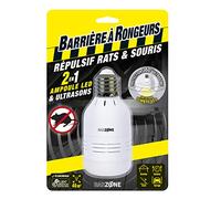 Barriera per roditori, repellente per ratti e topi, lampadina LED e ultrasuoni 2 in 1, portata di 40 m2