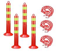 Barriera per vialetto con collari riflettenti e montaggio a terra, barriera per parcheggio resistente per la sicurezza stradale