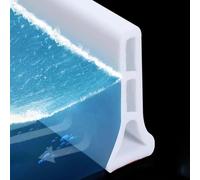 Barriera pieghevole per soglia della doccia, 10,2 cm, paraspruzzi, strisce di fissaggio per cucina e bagno, sistema di tenuta impermeabile bianco