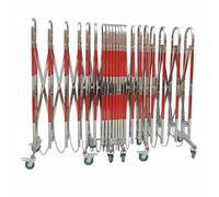 Barriera Portatile, Cancello Di Sicurezza In Metallo Espandibile Industriale, Barriera Di Sicurezza Con Rotelle, Barricata Mobile Espandibile, Catena E Gancio(400x110cm)