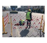 Barriera portatile di sicurezza del traffico espandibile per recinzione pedonale mobile e cancello per garage, scuole, centri commerciali, rosso e bianco, 1,2 x 4,5 m, migliora il controllo degli