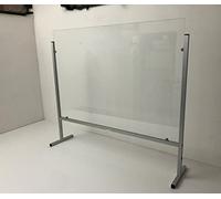 Barriera protettiva da virus, adatto anche per buffet, in vetro temperato, divisorio parafiato, cm 80x90x23, apertura da cm 12 oppure cm 20 - telaio in alluminio, collegabile all'infinito.