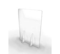 Barriera Protettiva Parasputi Separatore per Banconi 50x65cm - PET Semi Trasparente 4mm - Pannello di Protezione da Banco ULTRA RESISTENTE STABILE - Separatore per scuole supermercati farmacie negozi