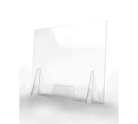 Barriera Protettiva Parasputi Separatore per Banconi 70x60cm - PET Trasparente 4mm - Pannello di Protezione da Banco ULTRA RESISTENTE e STABILE - Separatore per scuole supermercati farmacie negozi