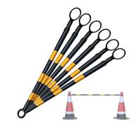 Barriera retrattile in plastica industriale in PVC | Multicolor, più pezzi, controllo della folla nei parcheggi in costruzione(E,6pcs)