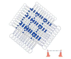 Barriera retrattile in plastica industriale in PVC | Multicolor, più pezzi, controllo della folla nei parcheggi in costruzione(A,20pcs)