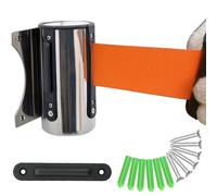 barriera retrattile, Nastro di sicurezza for code da 2/3/5 m montato a parete for aeroporti, banche e scuole, con corda in nylon a retrazione lenta, cintura arancione(2M/6.5FT)