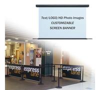 Barriera ritrattabile di controllo della folla con l'insegna del recinto per la pubblicità di eventi