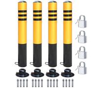 Barriera Sicurezza con cordini, barriera Sicurezza con Cintura Retrattile Code, Confezione 4, palo parcheggio Anti-parcheggio Rimovibile 600 mm, dissuasore Sicurezza Garage e con Cuscinetto