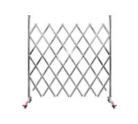 Barriera stradale portatile retrattile in acciaio inox con ruote girevoli e freno per parcheggi (1,2 x 2 m), soluzione di sicurezza esterna facile da usare