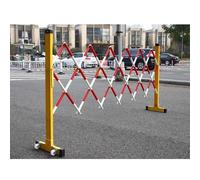 Barriera stradale retrattile Barricata espandibile Barriere mobili Cancello for il controllo della folla nel vialetto con ruote(1.2x6m)