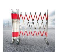 Barriera stradale retrattile portatile, 2 m, in acciaio inox, con ruote, per la sicurezza in garage, scuole, centri commerciali, design salvaspazio per un facile utilizzo