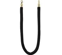 barriere, Corde di separazione for code con gancio dorato, for il controllo della folla durante le celebrazioni/cerimonie apertura degli hotel(Black,Length 2M/6.6Ft/79In)